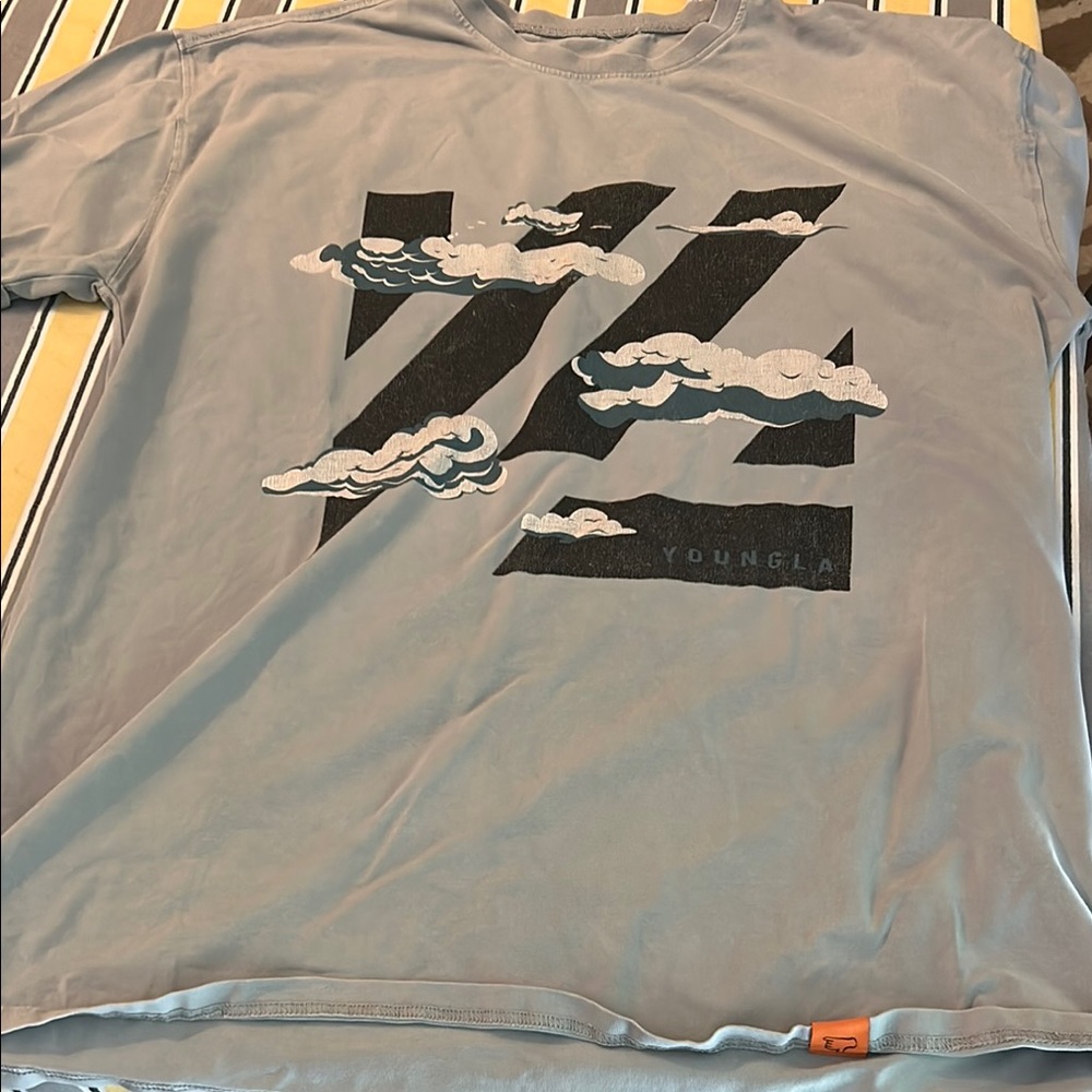 YoungLA Men's Blue Graphic T-Shirt